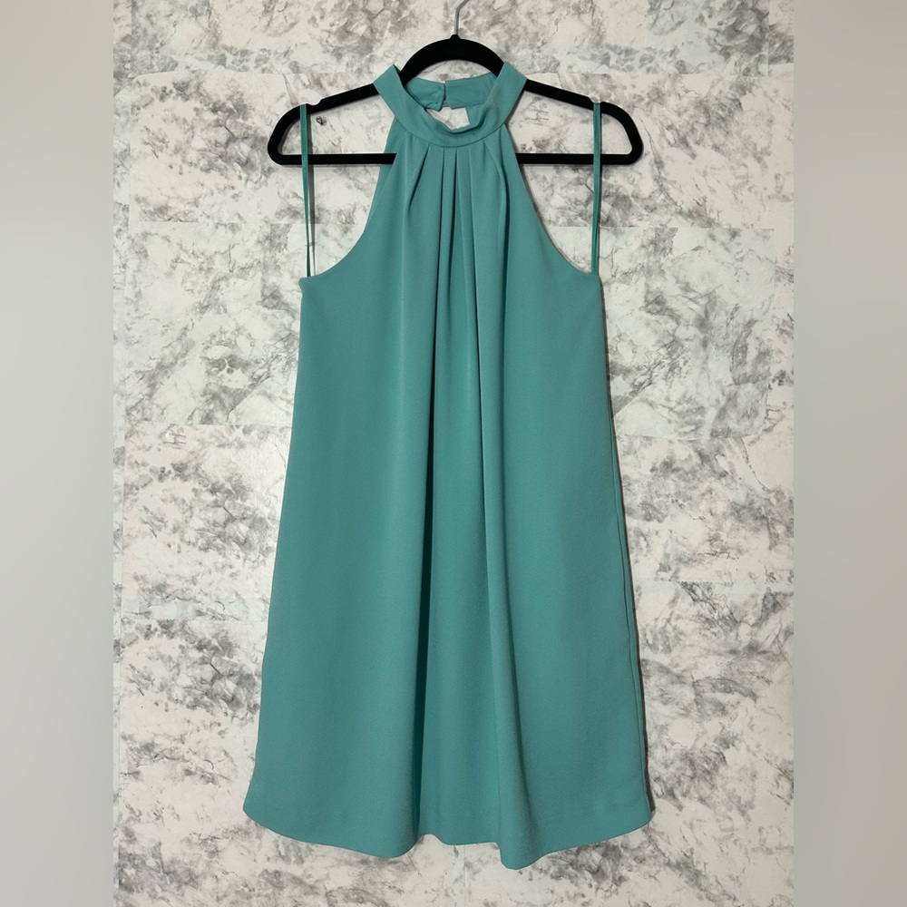 BCBGMaxAzria Teal Backless Dress